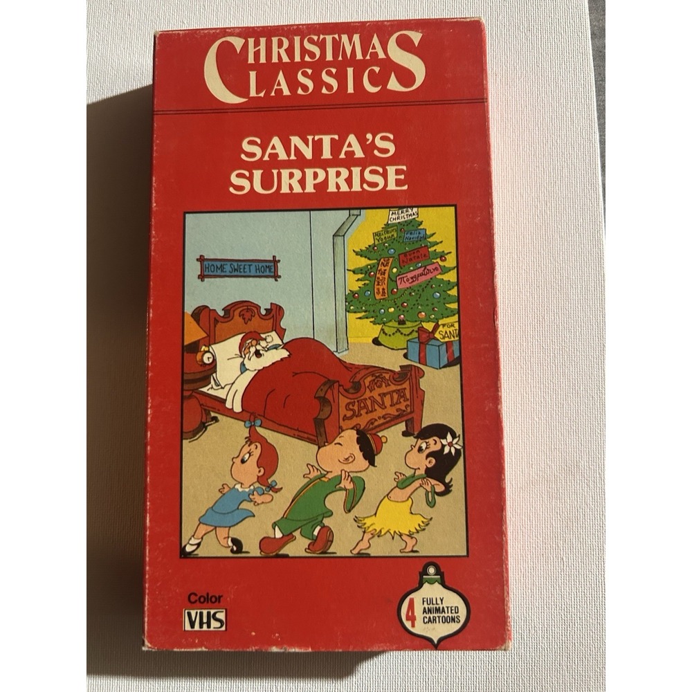 Christmas Classics VHS Santa's Surprise 4 Animated Cartoons Vintage 1987